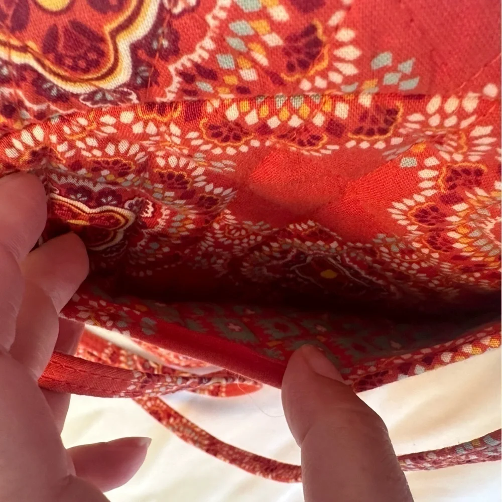 Vera Bradley Paprika Mini Hipster Crossbody Purse Bag Boho Floral Print Orange
